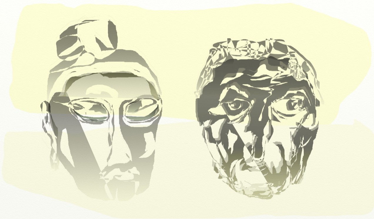 human face, god face